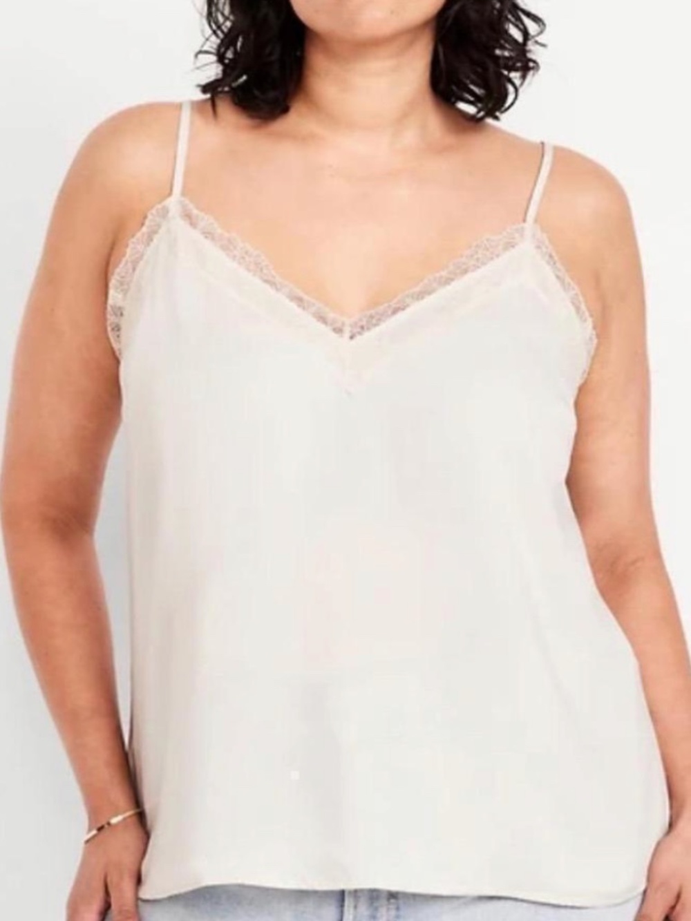 Cream Lace Spaghetti Strap Top